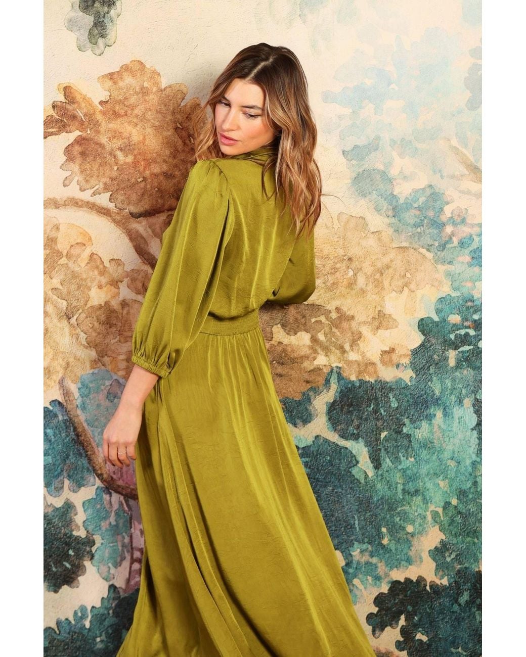 green emerald velvet dress Traffic People Misty Green Ditzy Floral Print Dress — Therapy Boutique main image 0