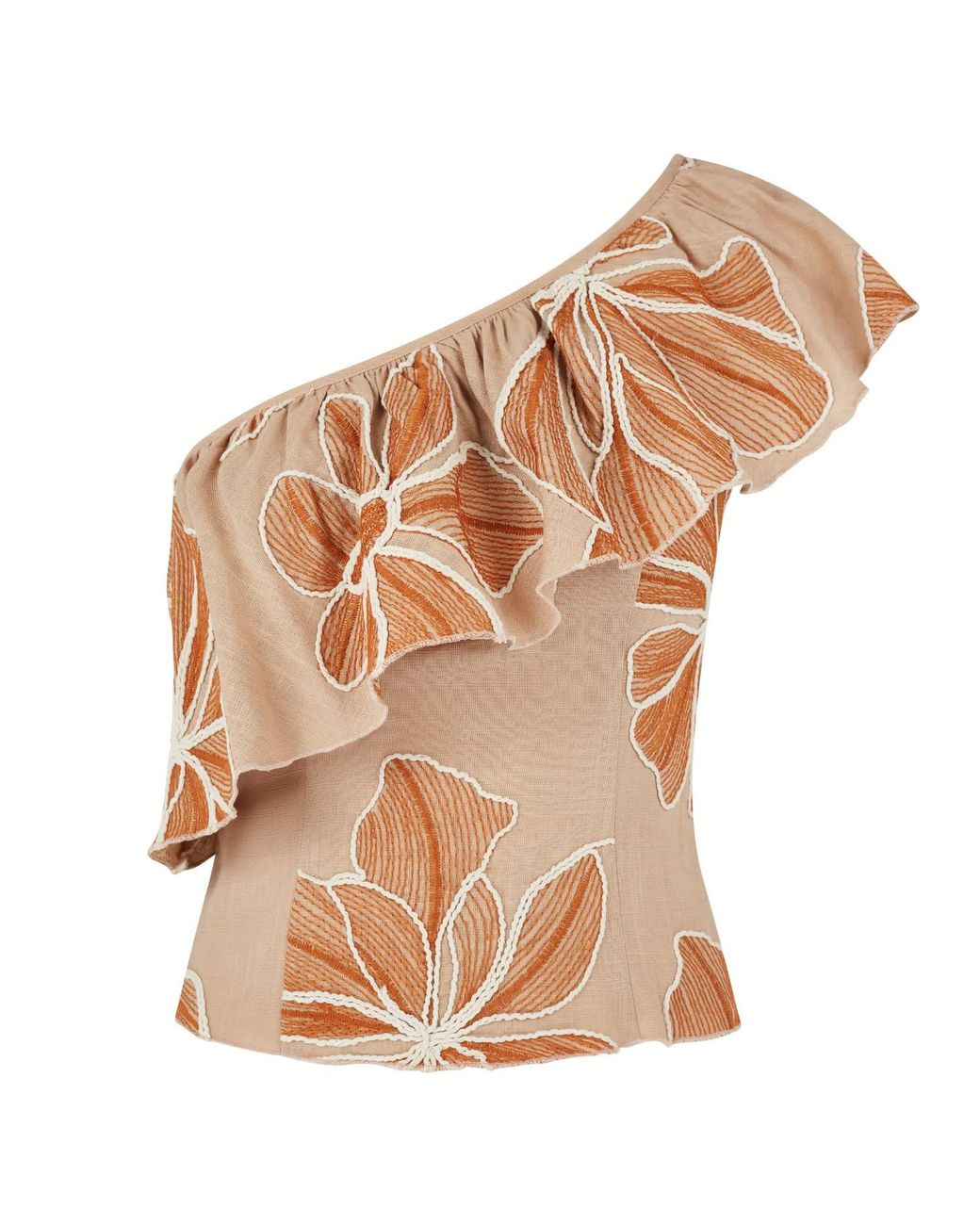 Traffic People Brown Grace & Maude And Floral Asymmetric Bella Top