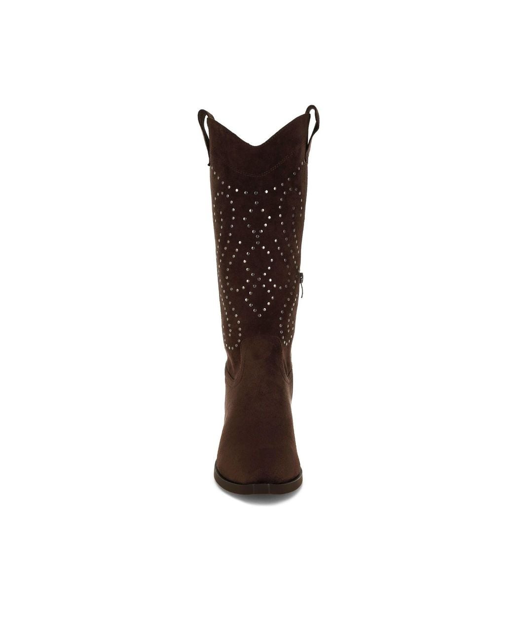 Rag & Co Brown Lariat Studs Embellished Cowboy Boots