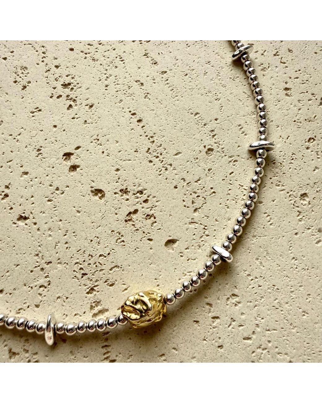 Larsuu Metallic Solar Orbit Hematite Necklace