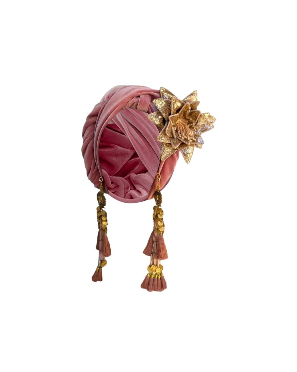 Julia Clancey Red Cha Cha Cha Boom Dusky Dream Velour Turban