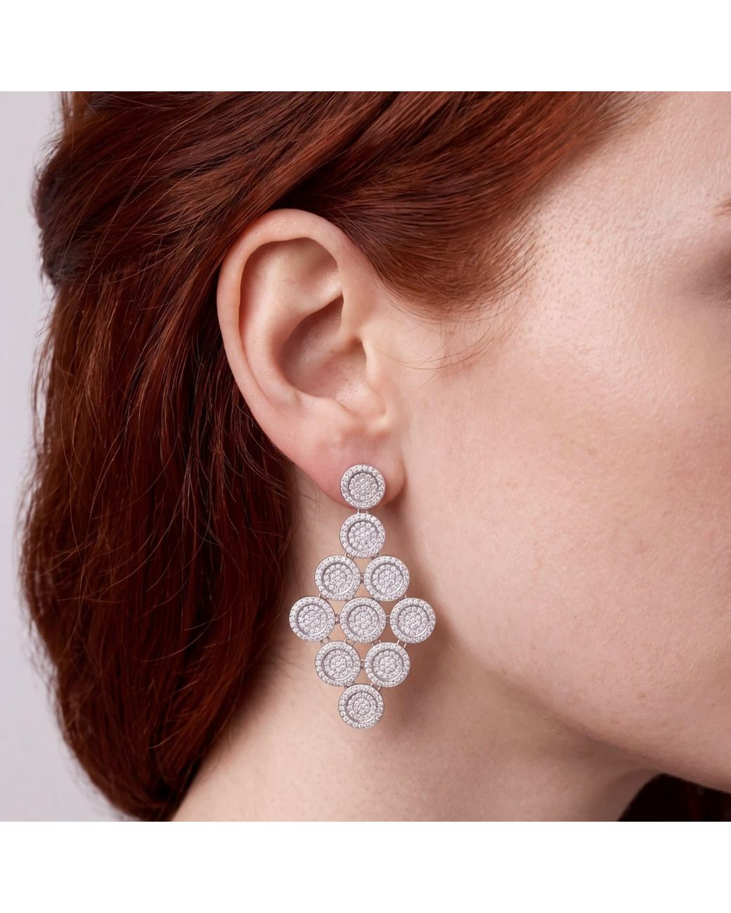 Latelita London Metallic Mirage Disc Cascading Drop Earrings