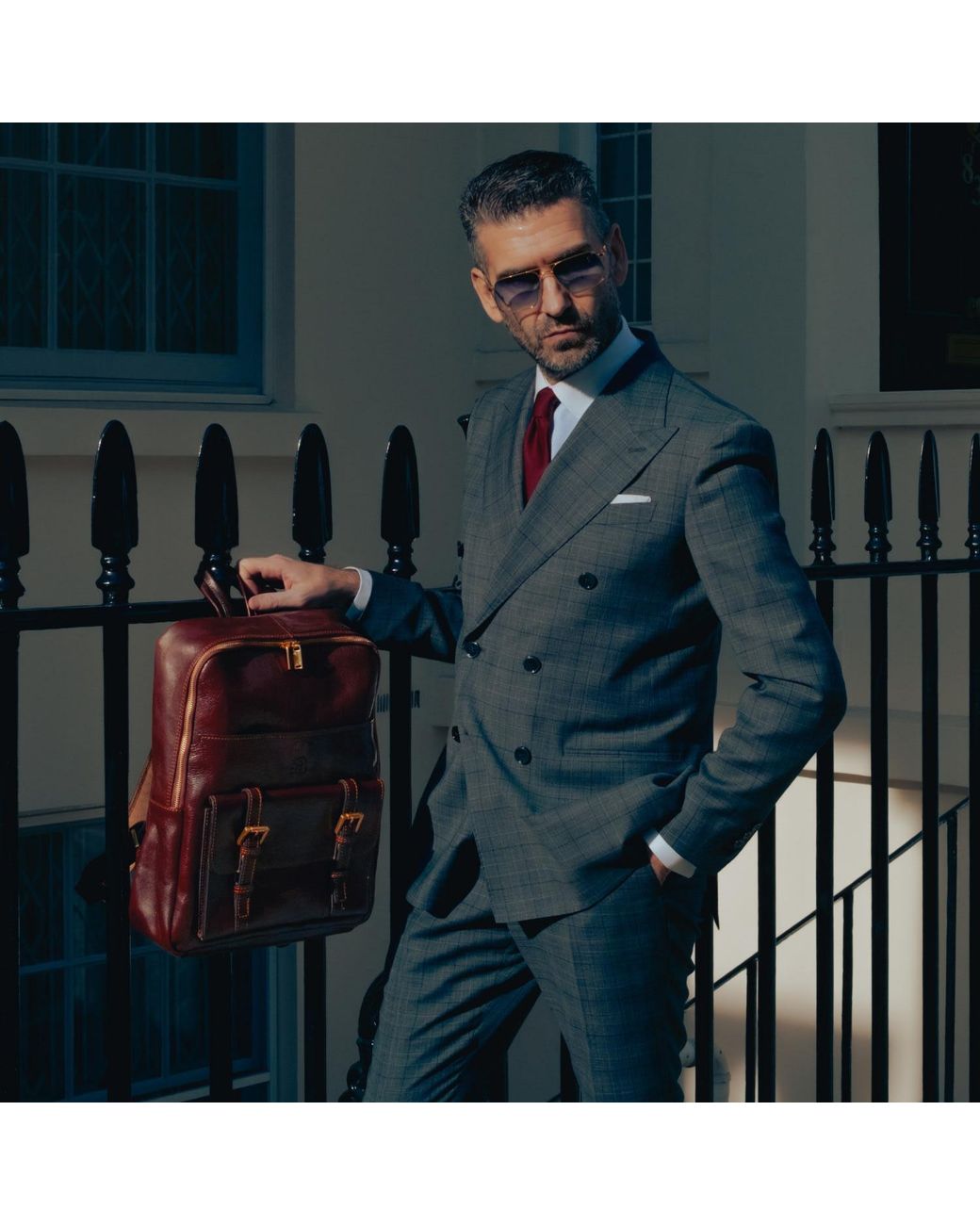 Time Resistance Brown Leather Backpack Travel Bag
