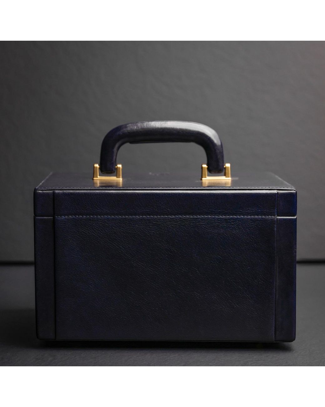 Time Resistance Blue Leather Jewelry Box For