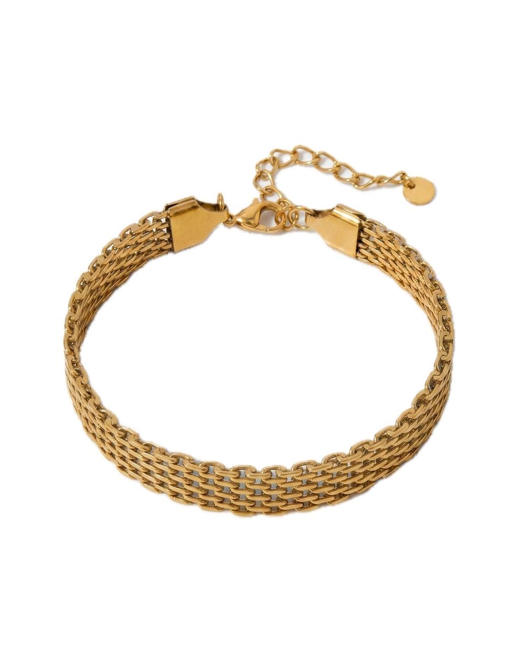 Elk & Bloom White 14K Thin Watch Chain Link Bracelet