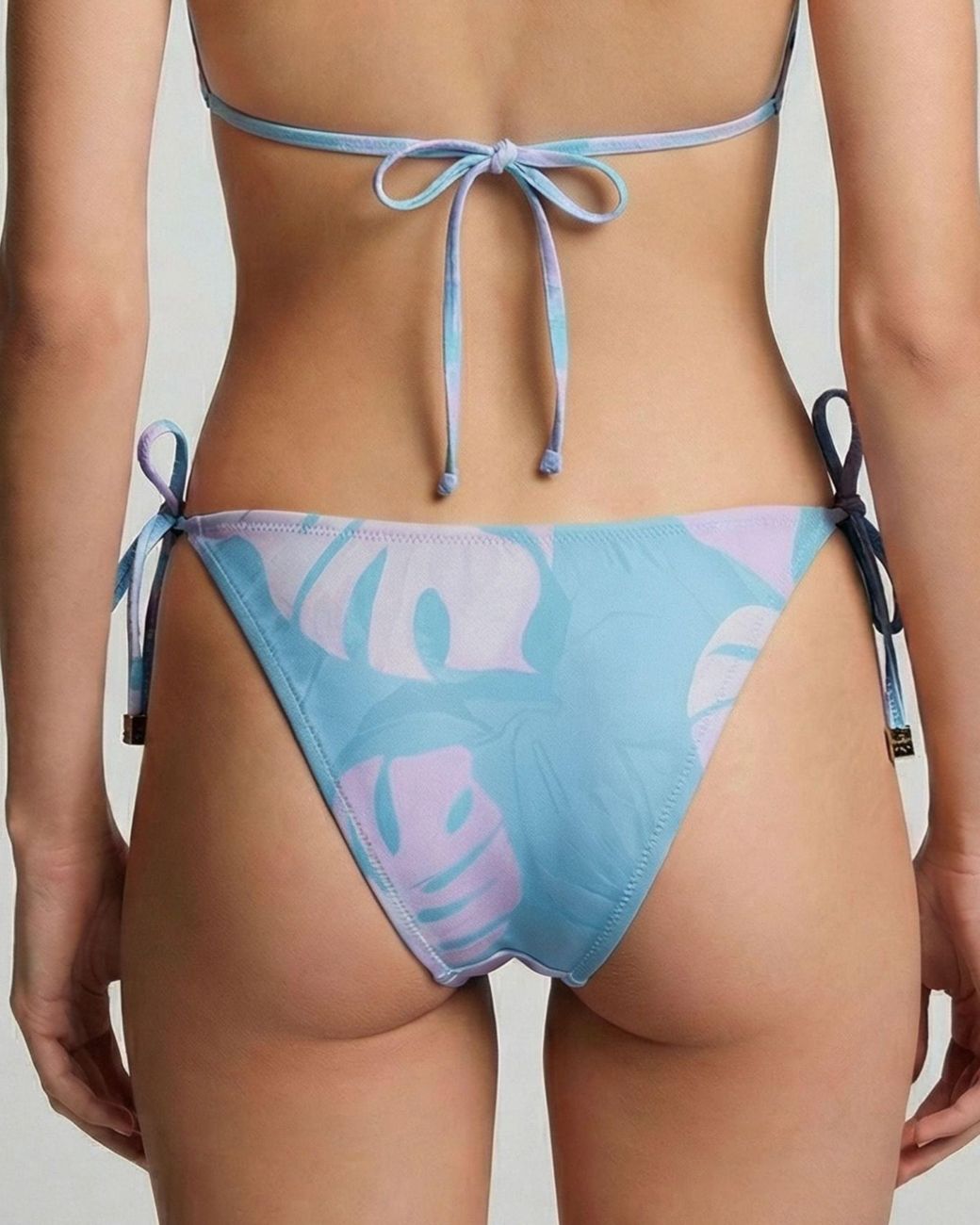 Lords of Harlech Blue Samara Monstera Floral Bikini Bottom