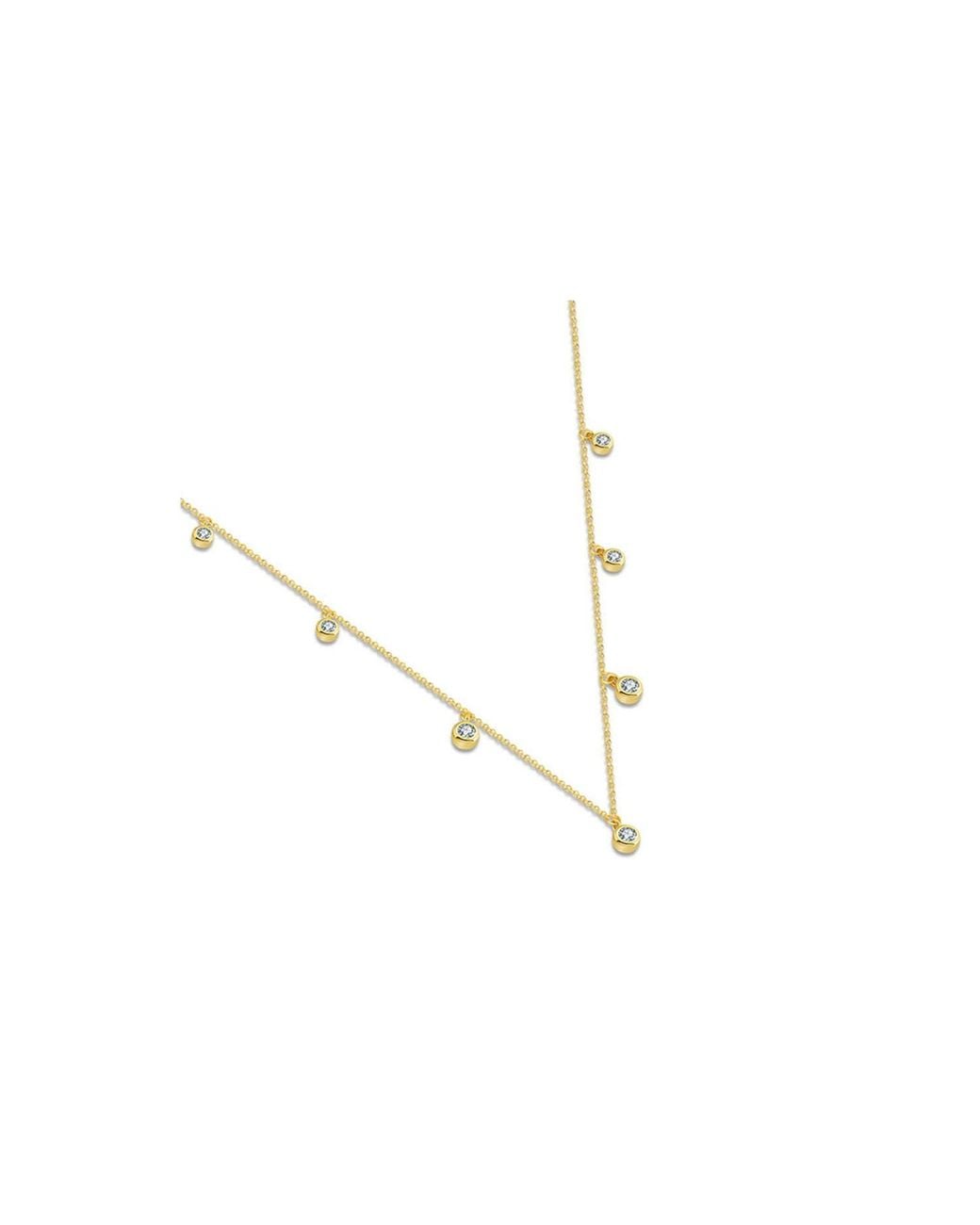Genevieve Collection Metallic 18K By The Yard Diamond Necklace