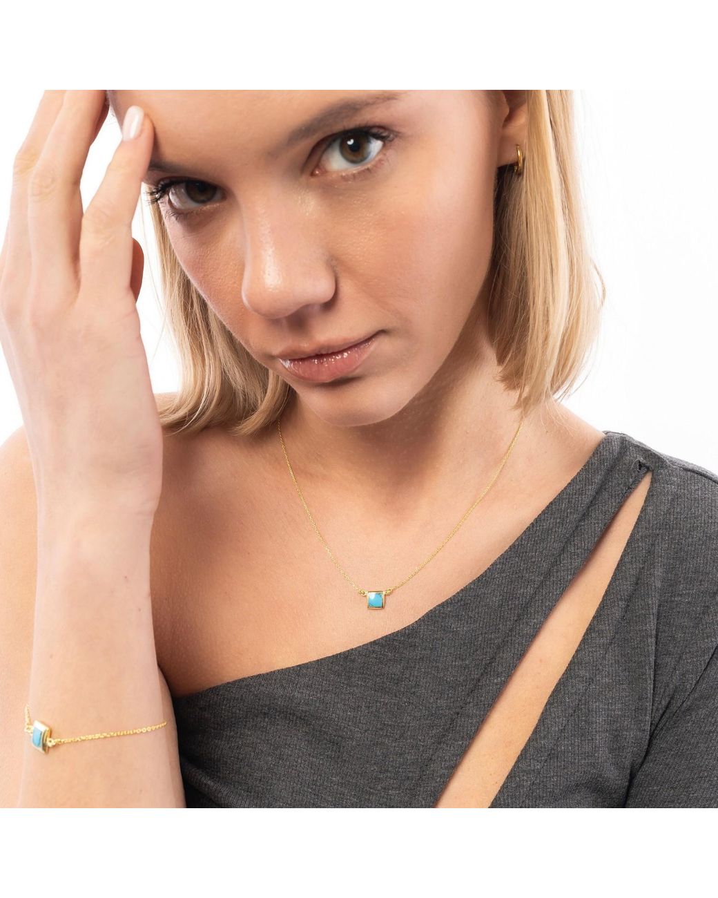 Spero London Metallic Square Sterling Necklace