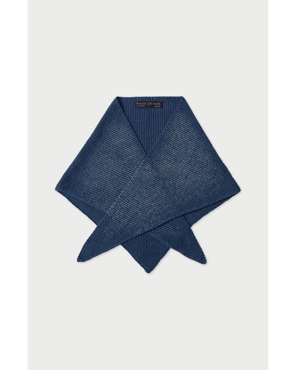 Paul James Knitwear Blue Cotton Beault Textured Neckerchief