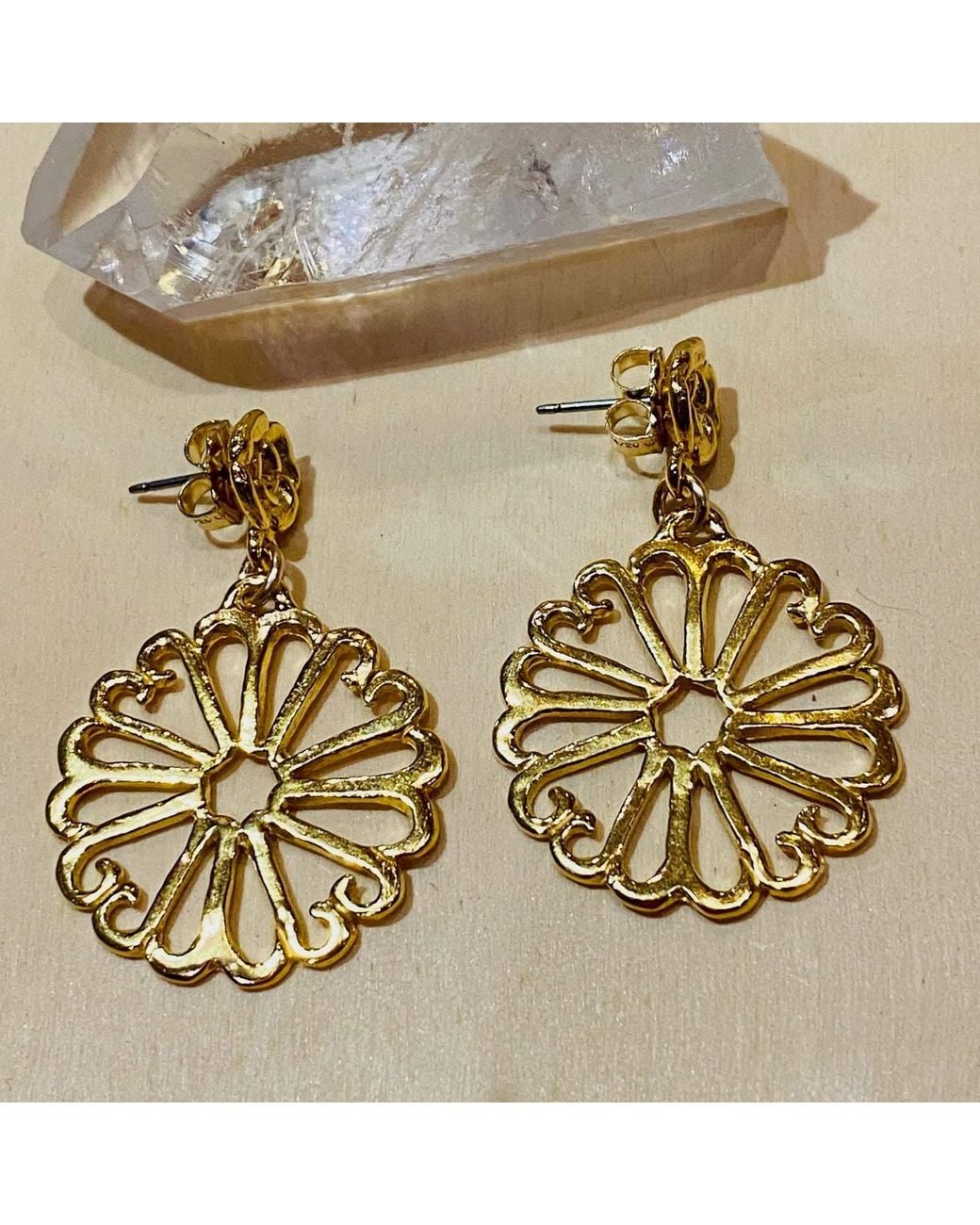 Lexi Jewelry Metallic Love-Me-Not Sun Flower Earrings