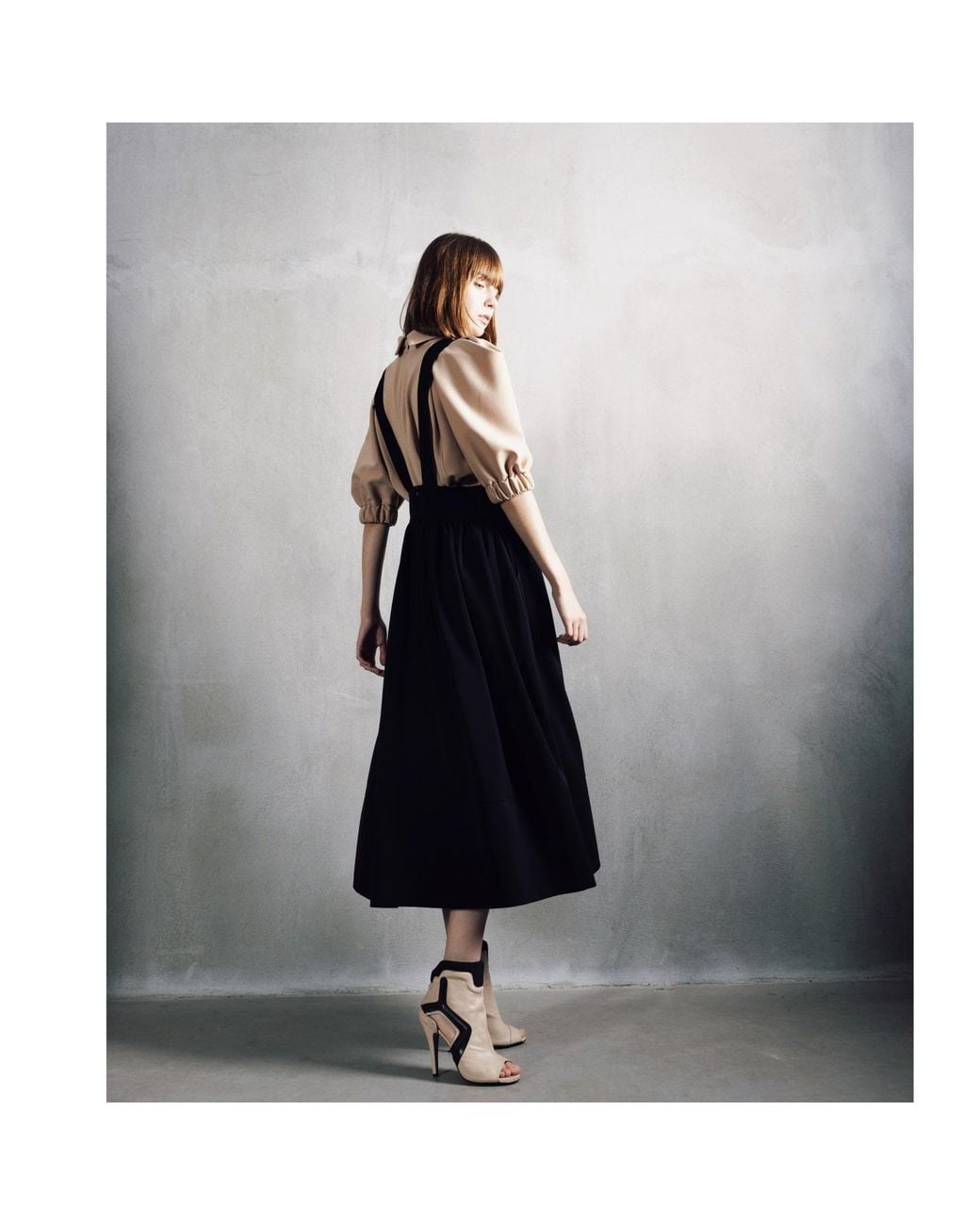 Julia Allert Black Midi Apron Dress With Adjustable Straps