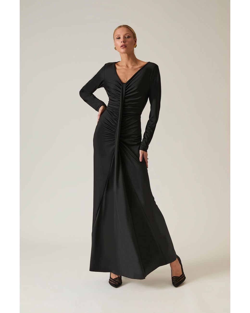 James Lakeland Black Sculpted Maxi Dress