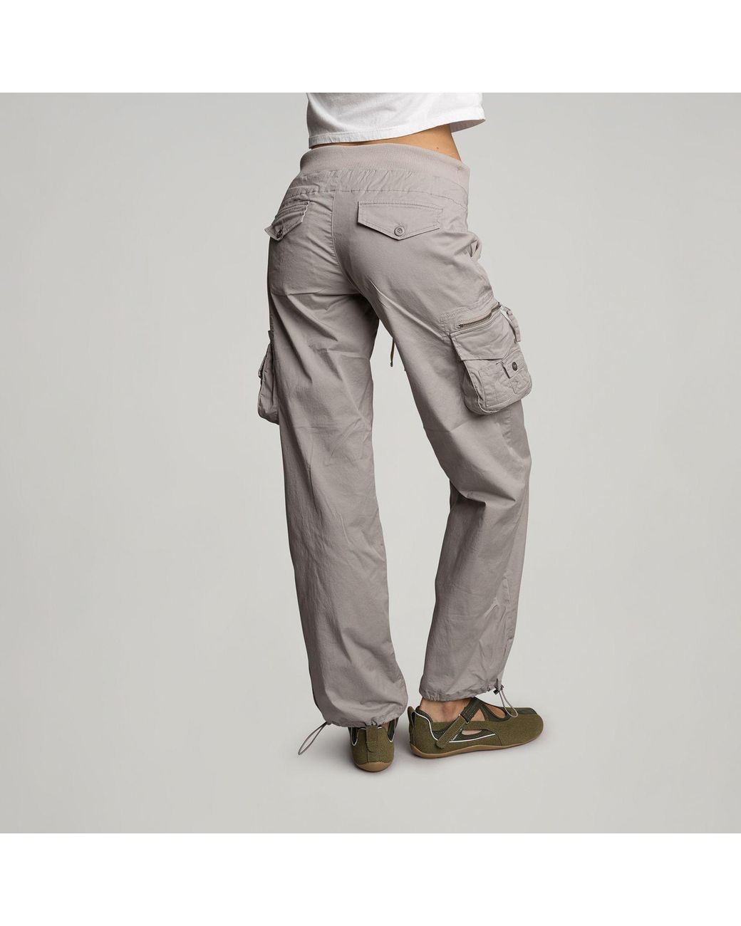 Love and Nostalgia Brown Neutrals Little Rippa Rib Waist Cargo Pant