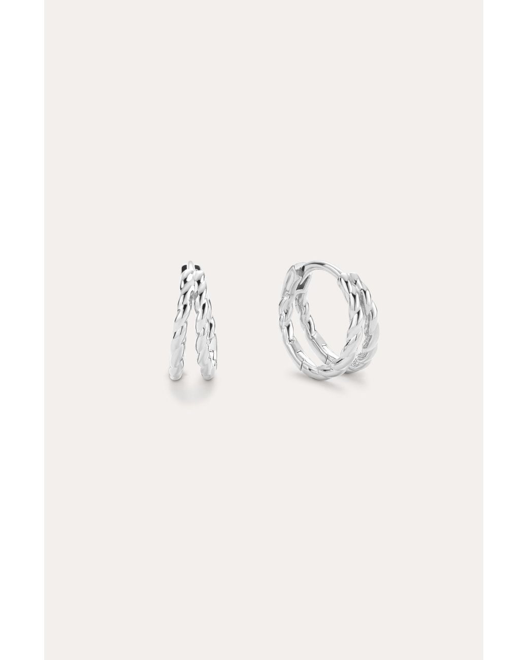 Vanhi Metallic Mae Twist Double Huggie Earrings