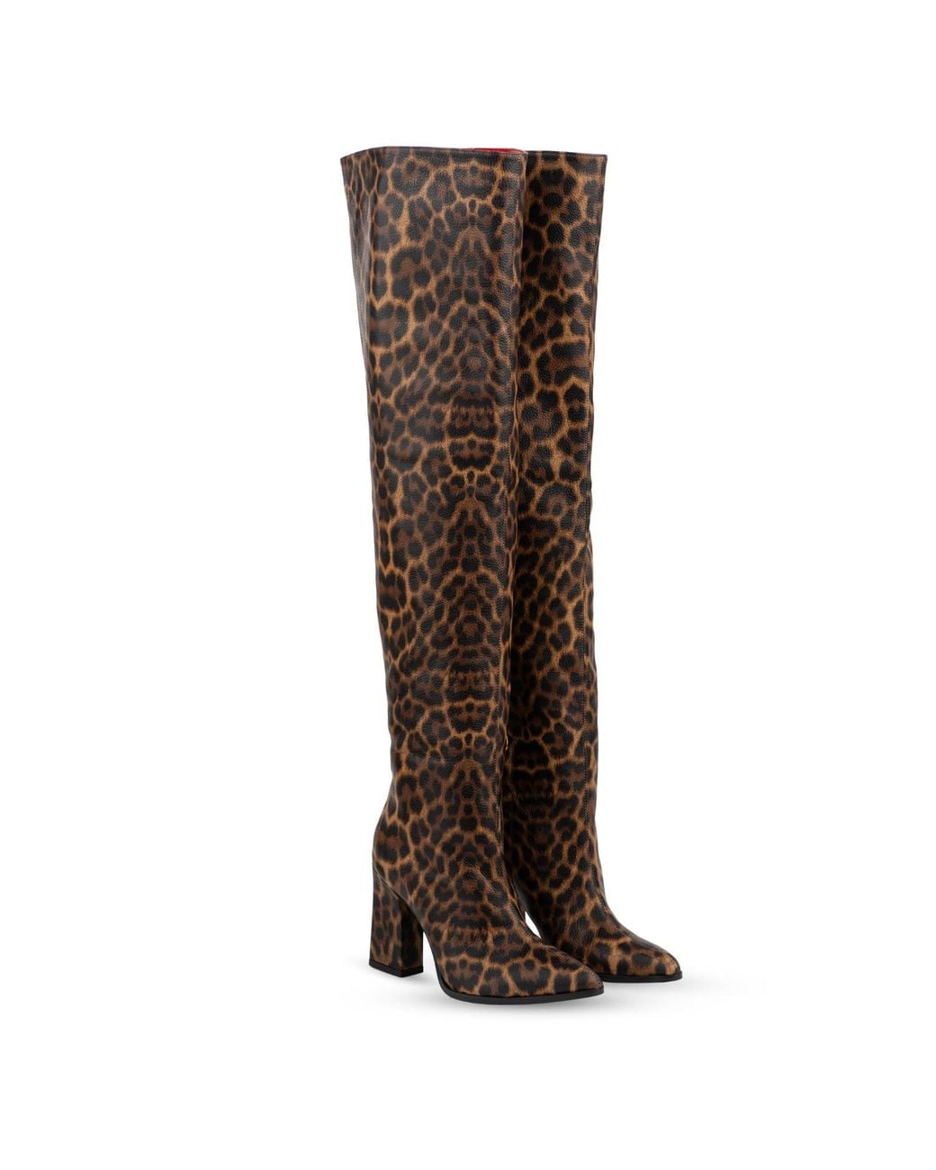 Rosamund Muir London Brown Neutrals Roma Leopard Print Over Knee Boots