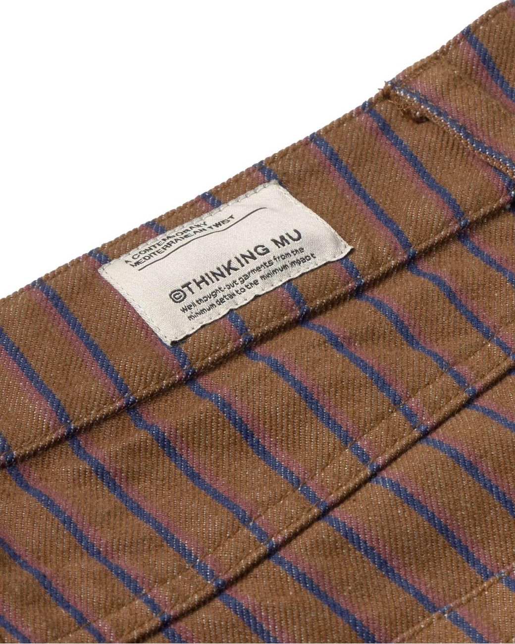 Thinking Mu Brown Striped Natural Dyes Kettan Low-Rise Trousers