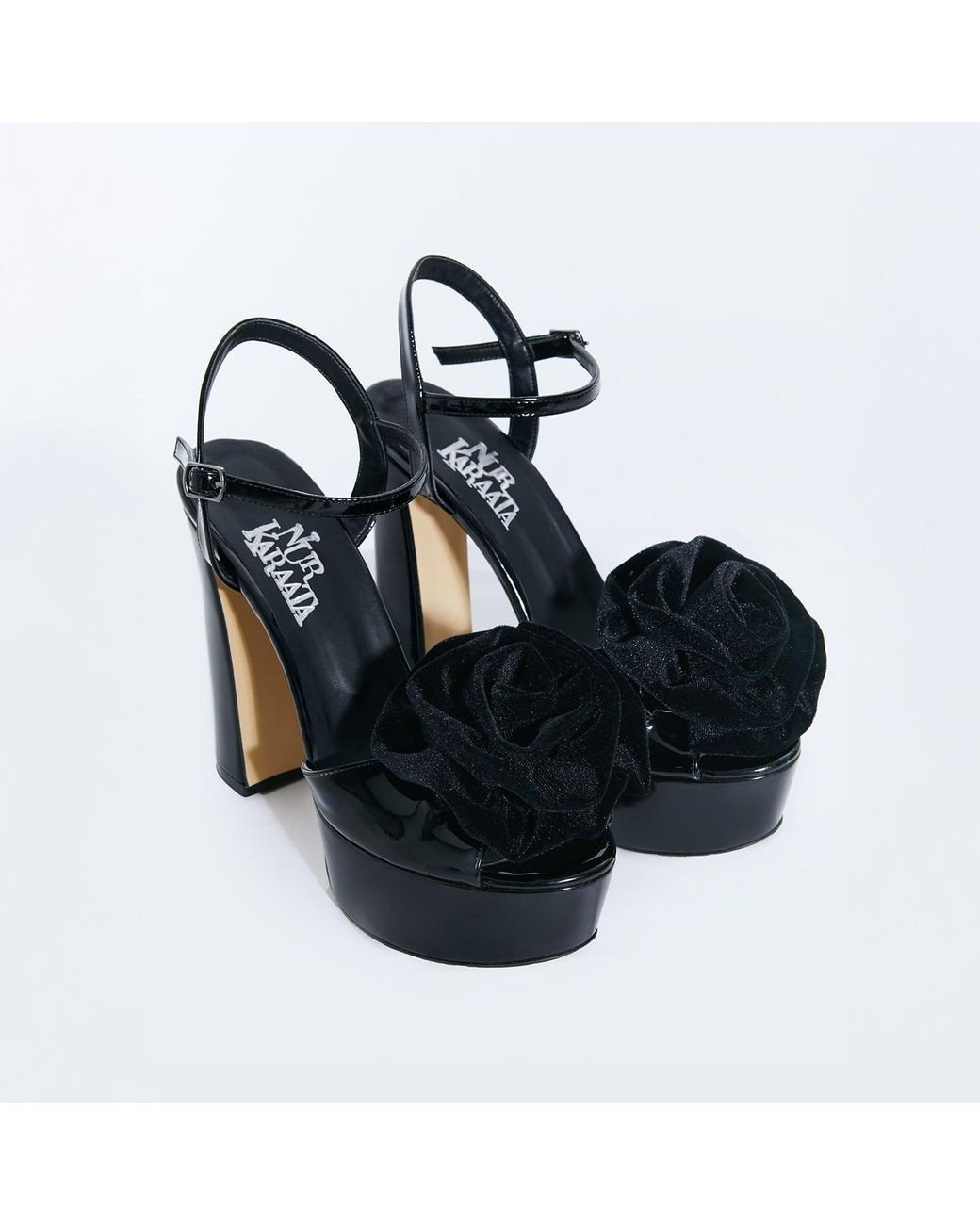 Nur Karaata Blue Bloom Heels