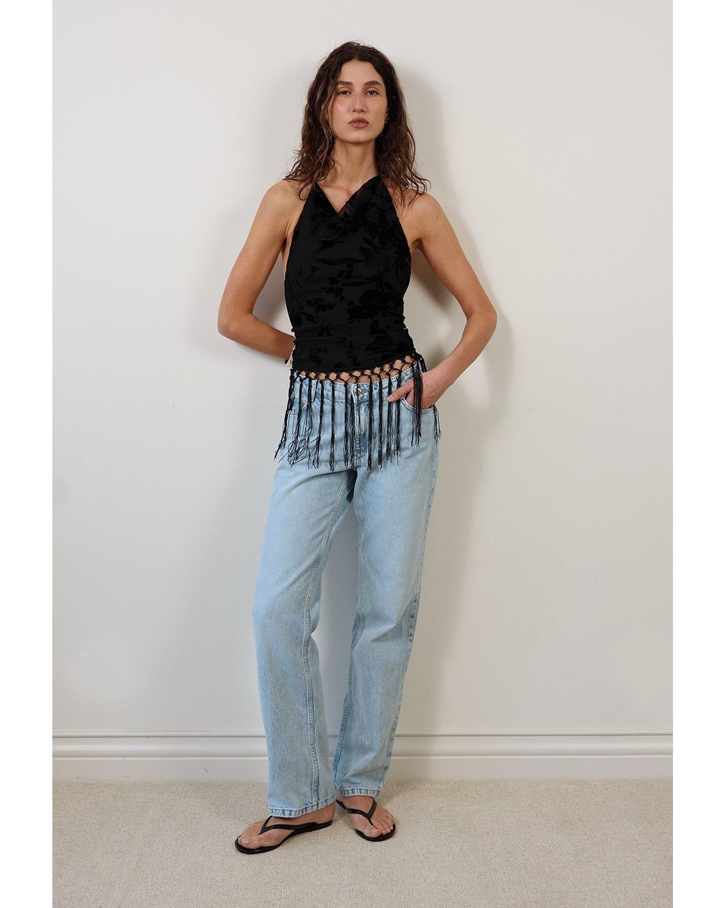 Tohen Black Astley Scarf Top 1