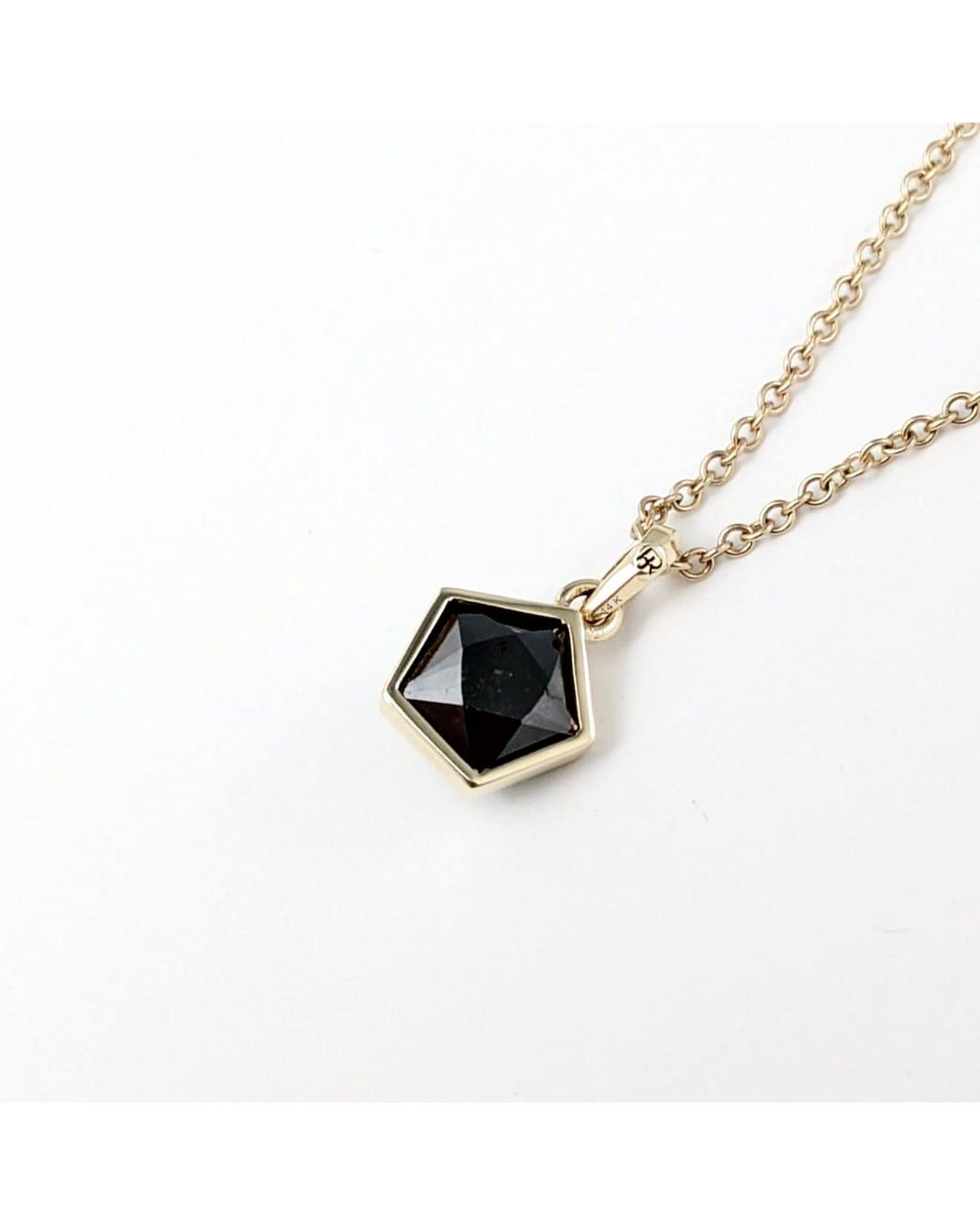 Rahul's Jewels Black 2.31 Carat Genuine Diamond Pentagon Shaped Sanctum Pendant