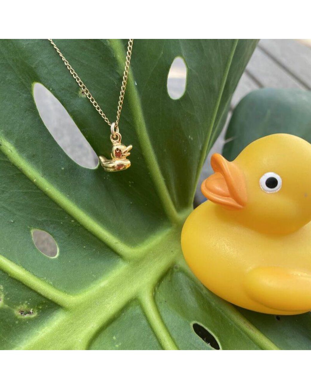 Lexi Jewelry Metallic Rubber Ducky Necklace