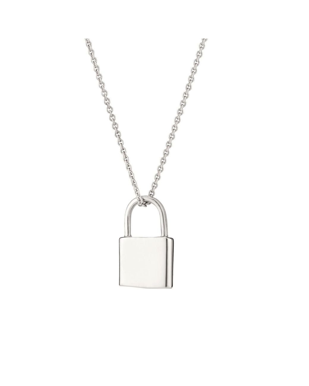 Posh Totty Designs Metallic Sterling Silver Padlock Charm Necklace
