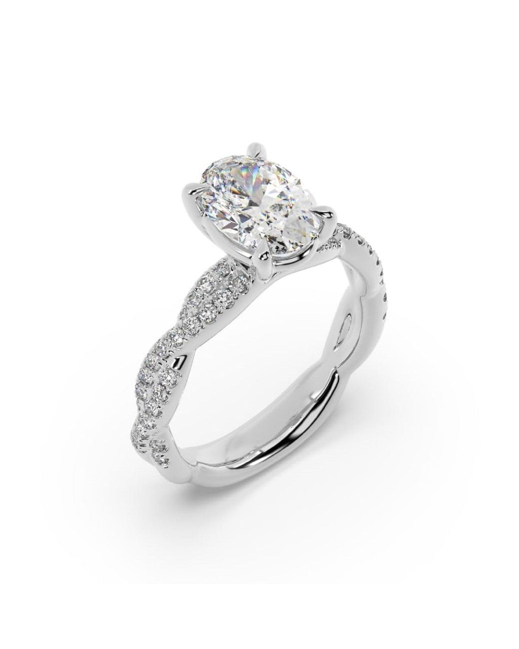 Artisan White Designer Oval-Cut Lab Diamond Ring