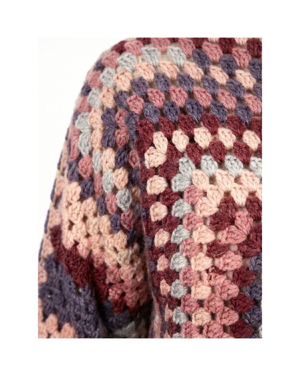 Ana Chic Red Granny Square Handmade Crochet Jumper