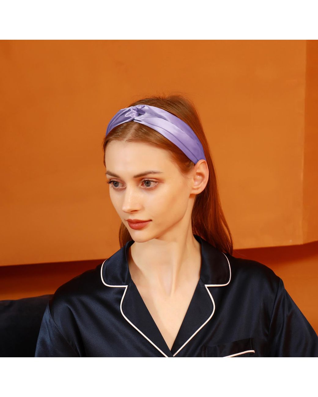 Soft Strokes Silk Purple Pure Mulberry Silk Turban Style Headband