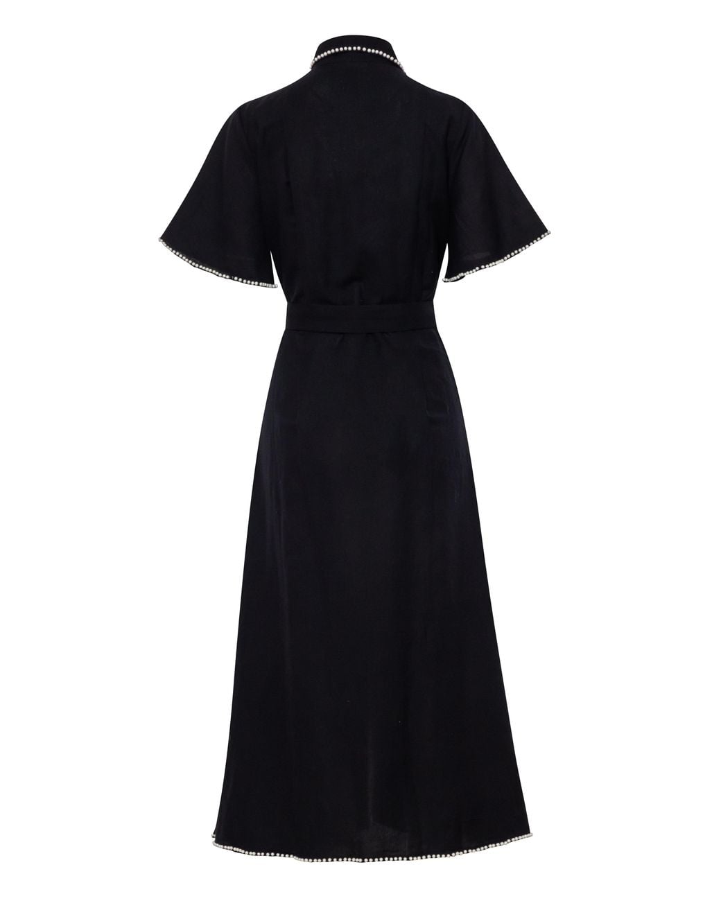 Carolina Benoit Black Cafe Au Lait Pearled Dress Noir