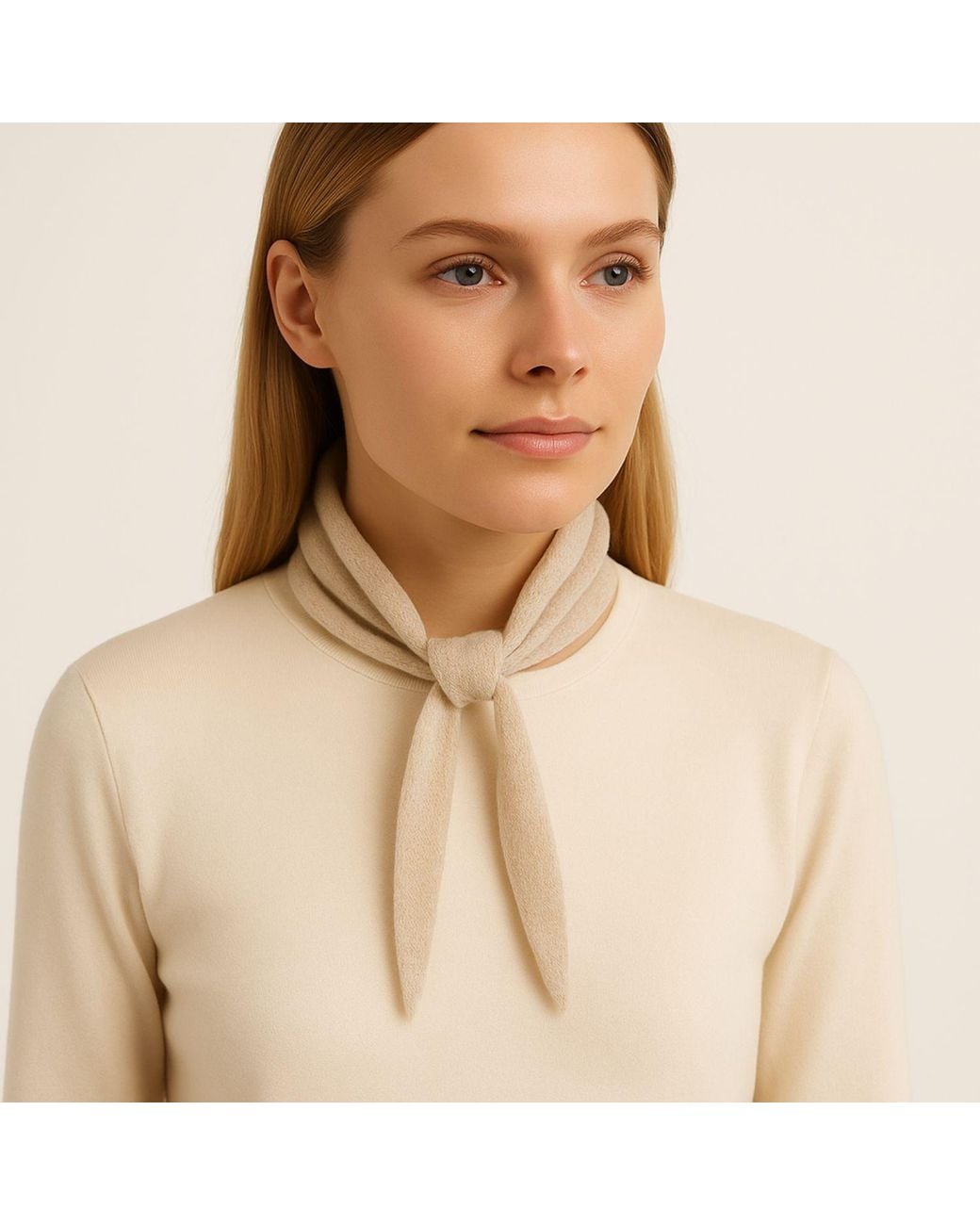 My Little Nature Natural Neutrals Wool & Cloud Triangle Cashmere Skinny Scarf