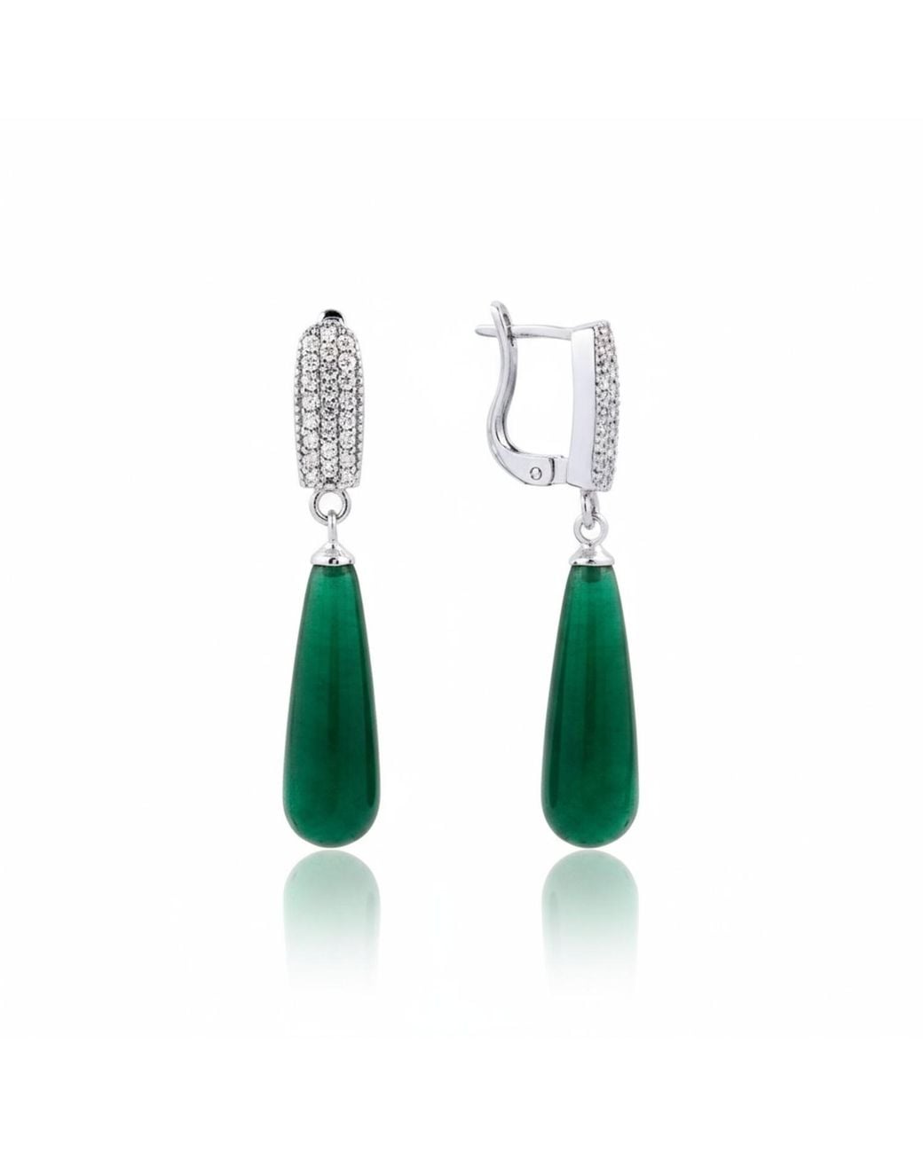 Najiba Green Cascade Earrings Emerald