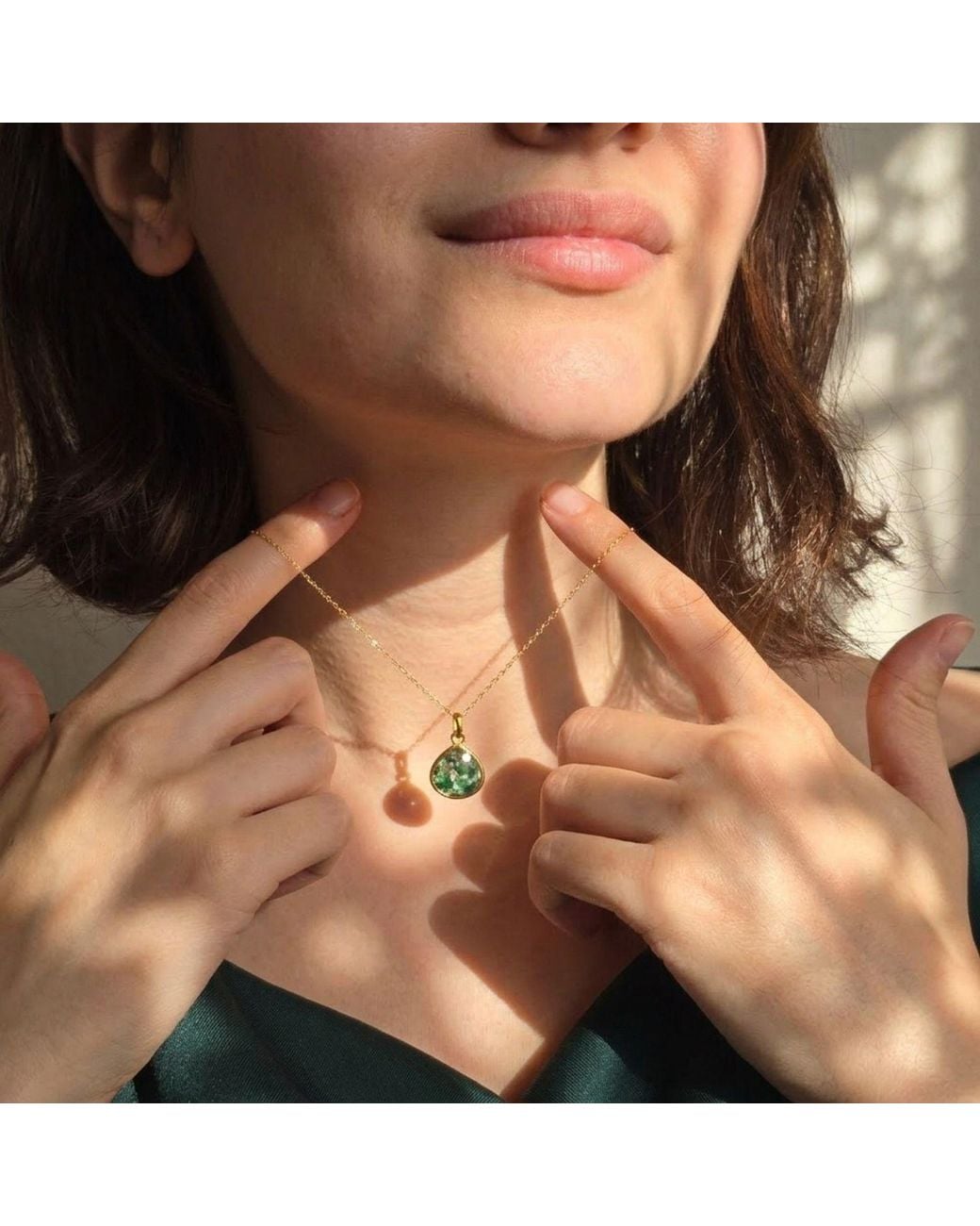 Sophelia White Emerald May Birthstone Minimalist Plated Necklace