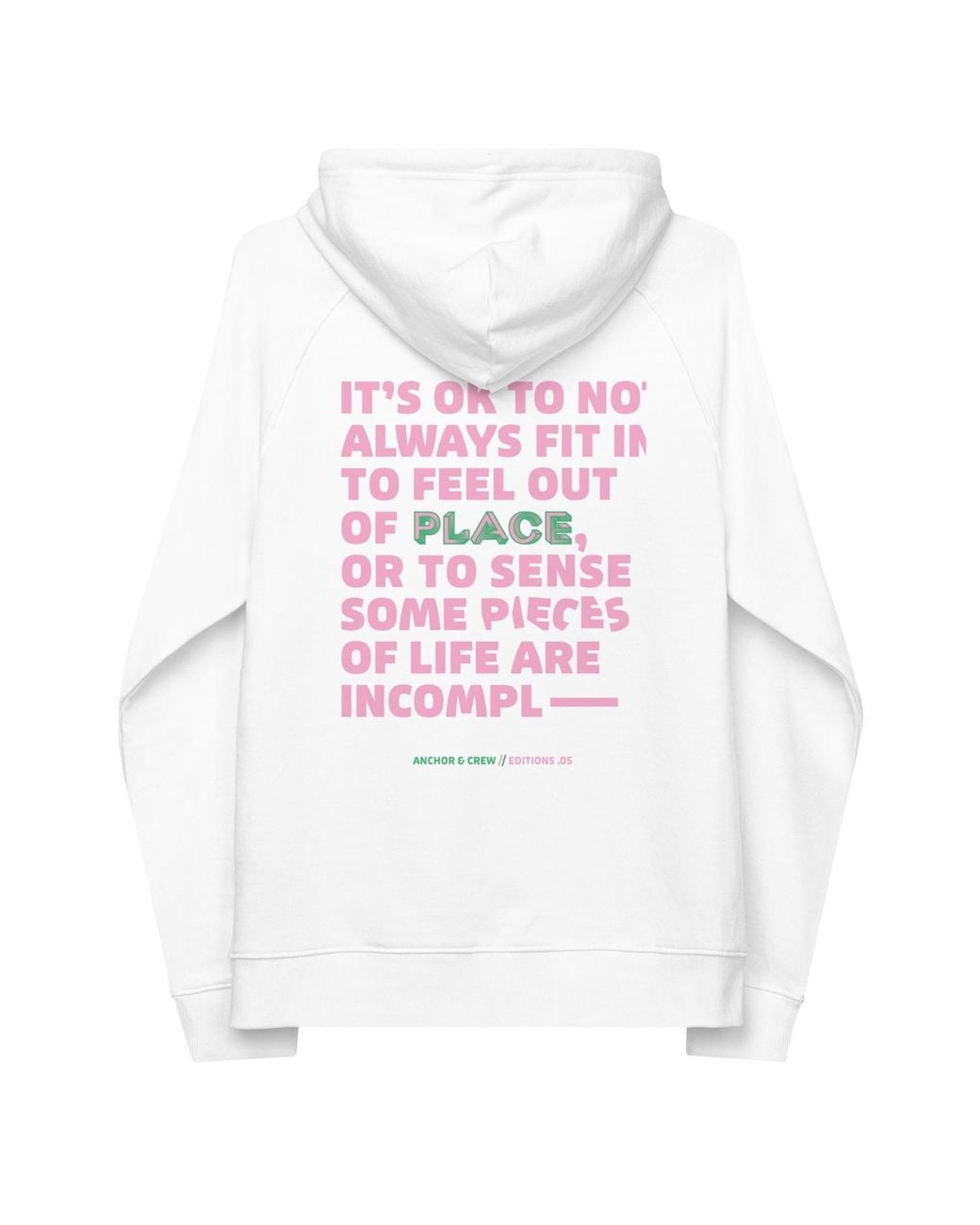 Anchor and Crew White Five It's Ok Editions Organic Cotton Hoodie