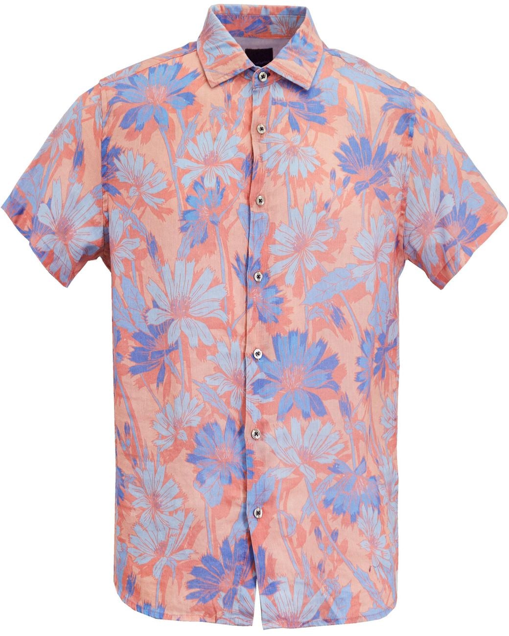 Lords of Harlech Pink Sergio Springtime Linen Shirt for men