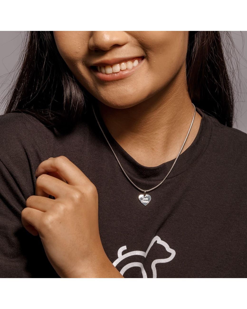 Cloud Haven Metallic Gentle Soul Heart Tag Necklace