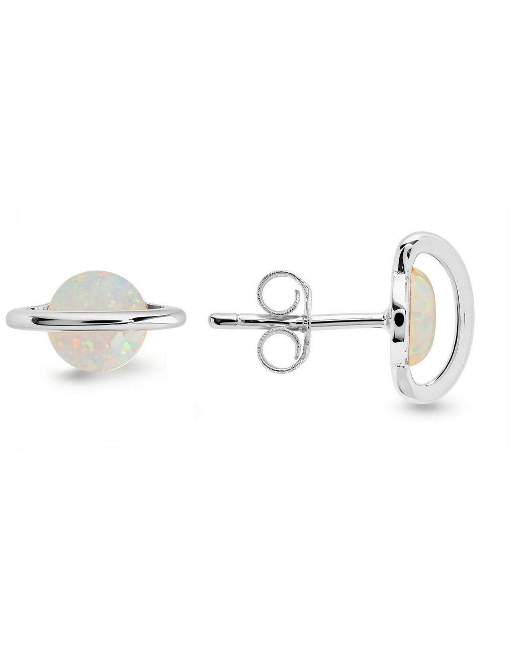 Kylie Harper Metallic Opal Saturn Planet Celestial Stud Earrings
