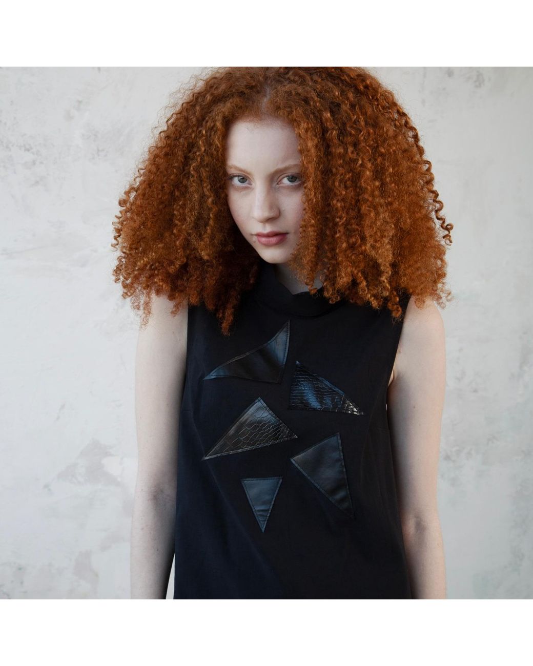 Mirimalist Black Piton Triangle Mini Dress