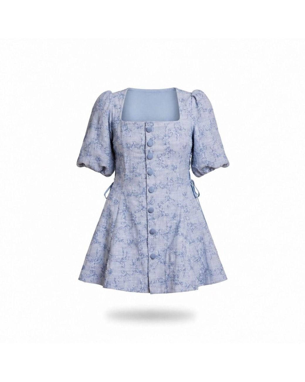 L’orangerie D’isabella Blue Bloom & Laced Mini Dress Denim