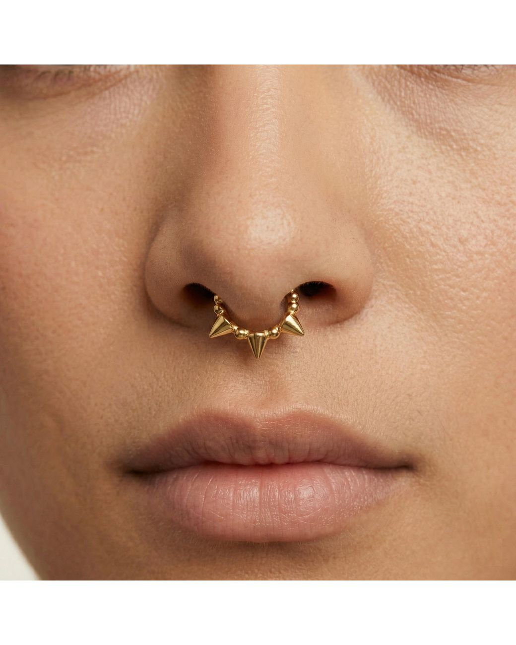 Zahav Jewelry Metallic 14K Solid 18G 8Mm Spiked Clicker Hoop