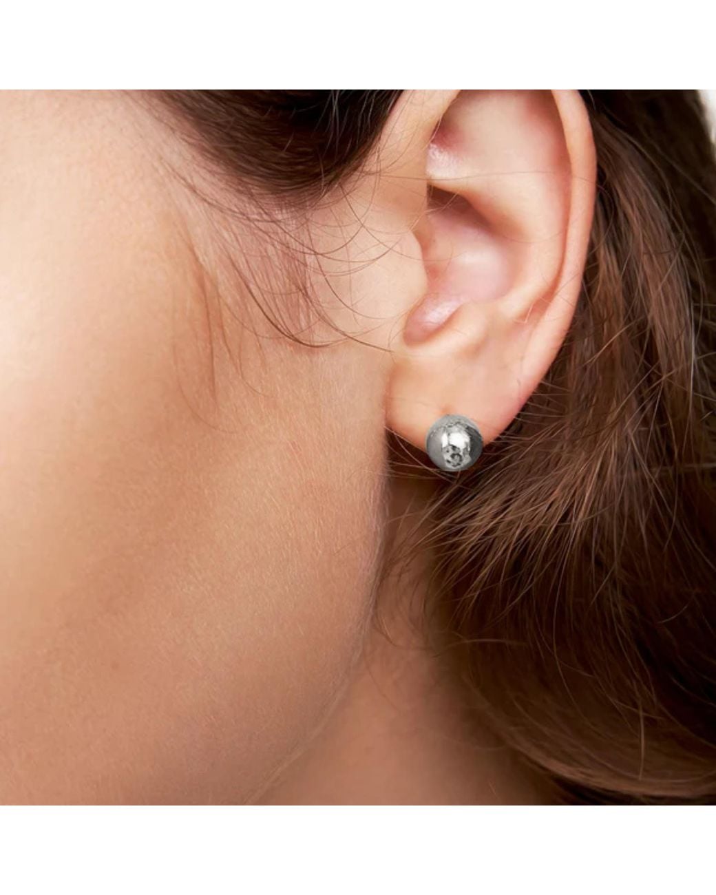 Unaloe Metallic Sterling Sculpted Stud Earrings – Contemporary Minimalist Designer Jewelry