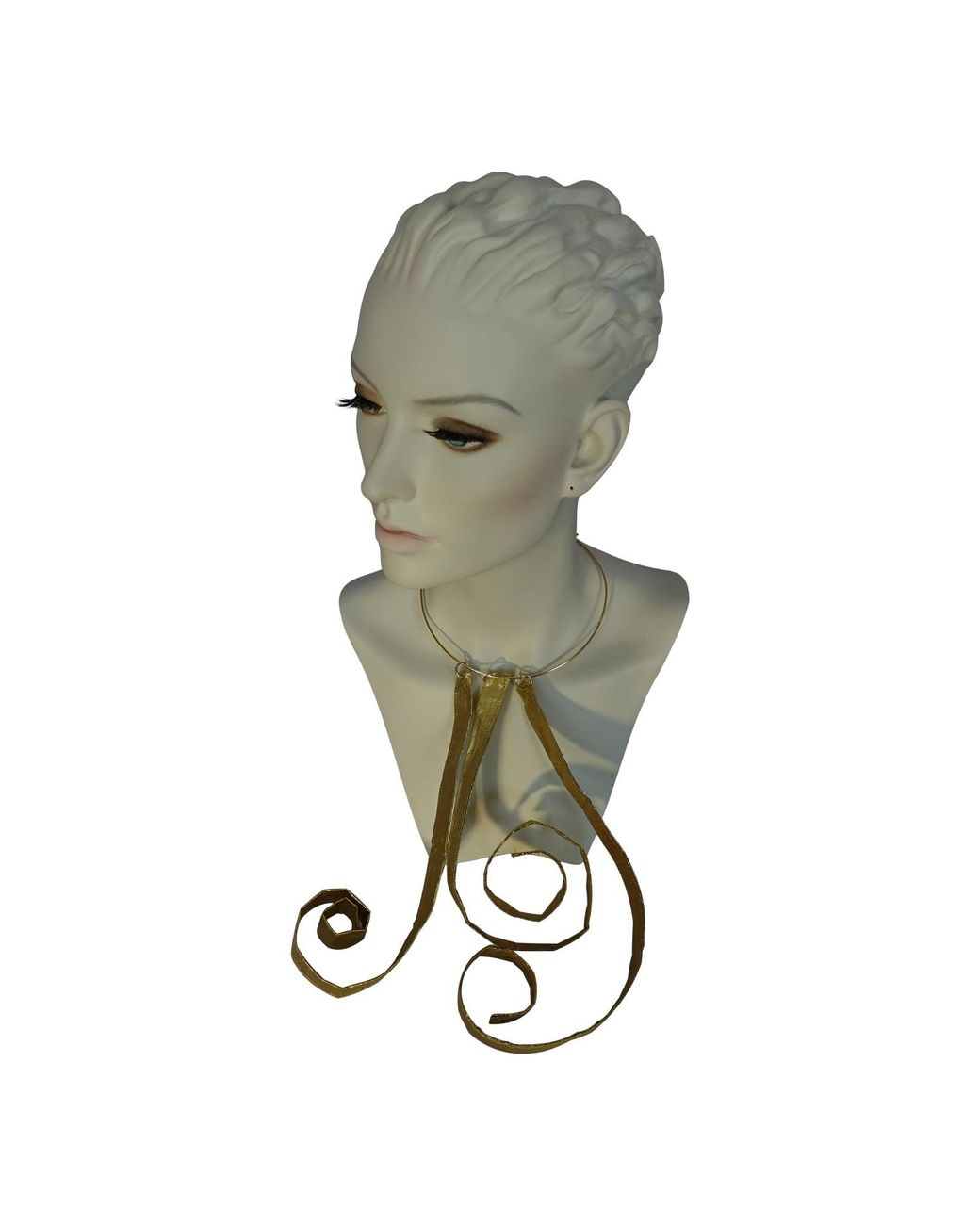 Romer Millinery Metallic Silk Bar Choker