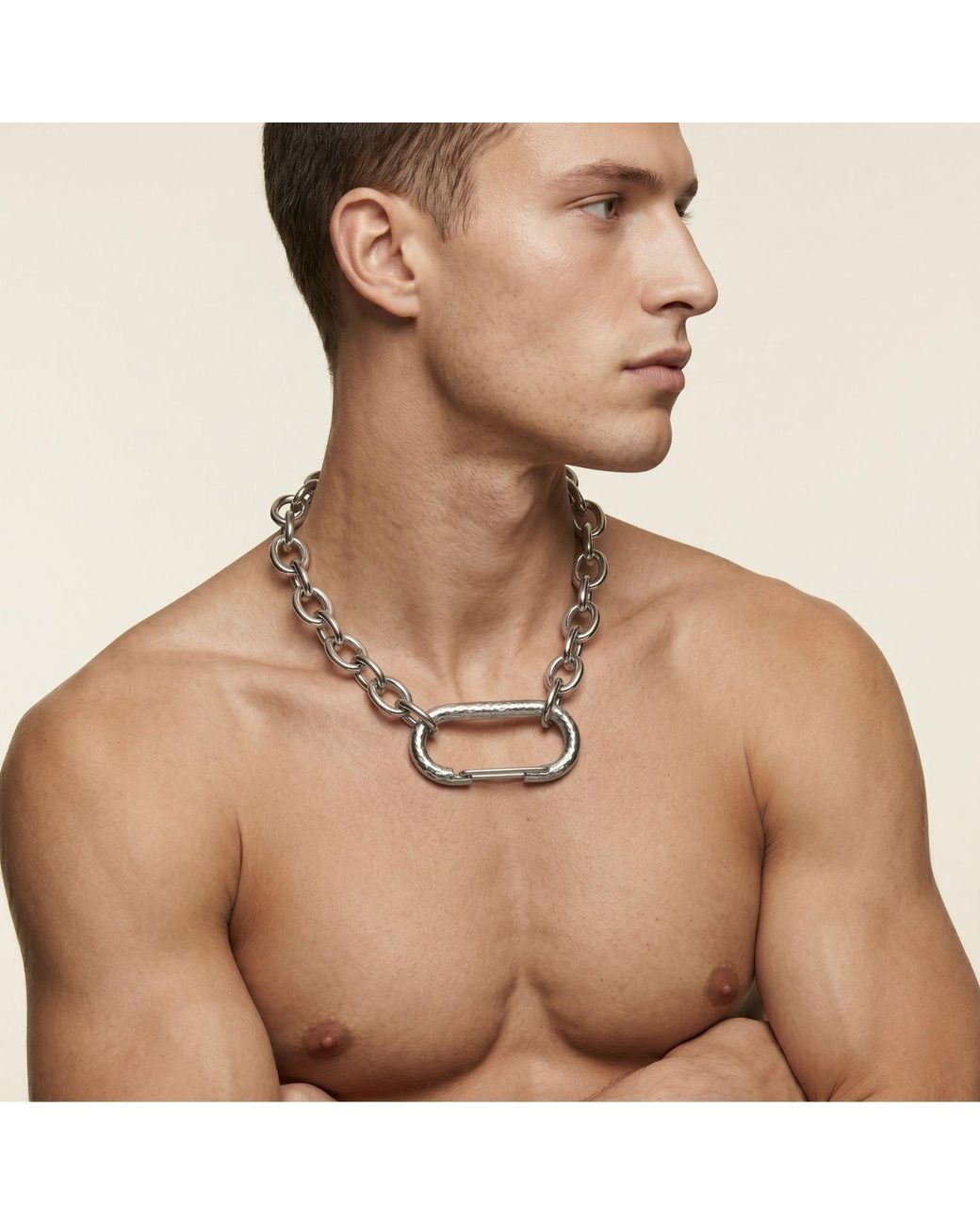 Jaredjamin White Large Oval Carabiner Clicker Clasp