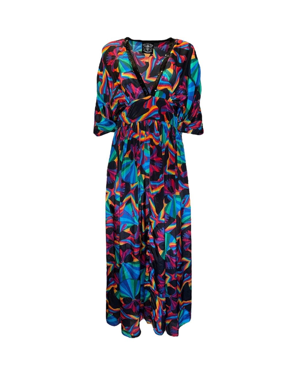 Any Old Iron Blue Skull Kaftan Dress