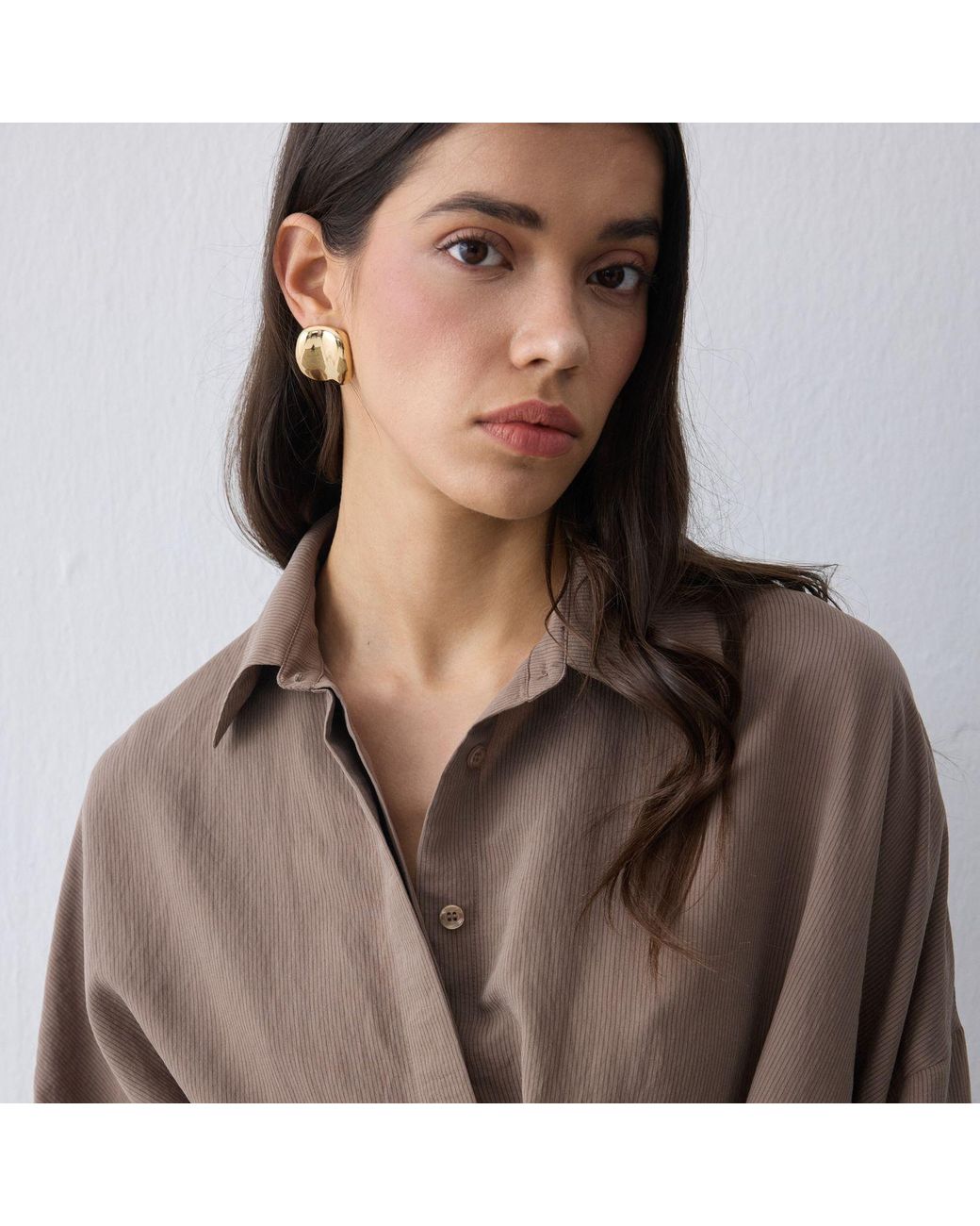 Thisisu Collection Brown Verda Shirt Dress – Striped