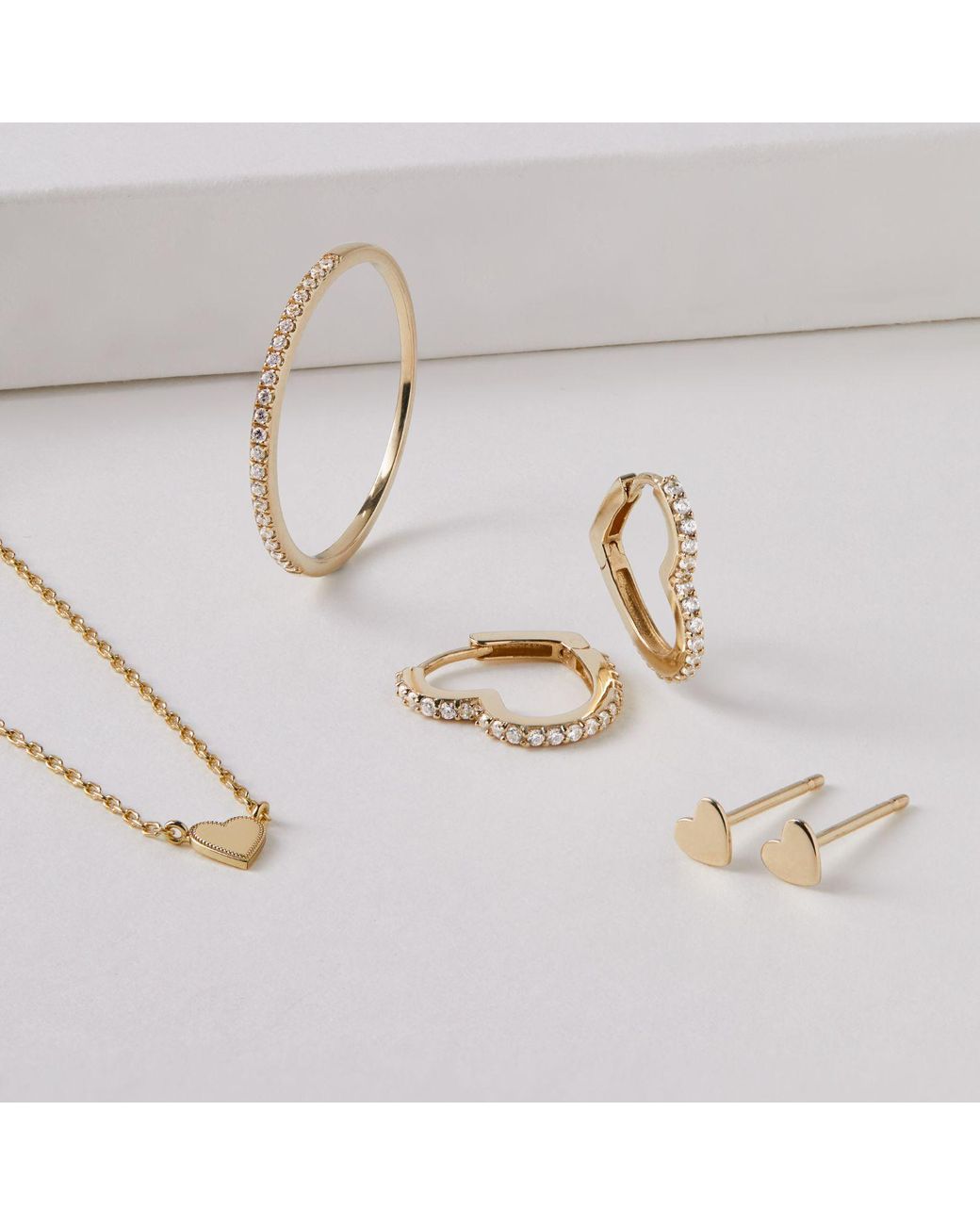 Lily & Roo Metallic Tiny Heart Stud Earrings
