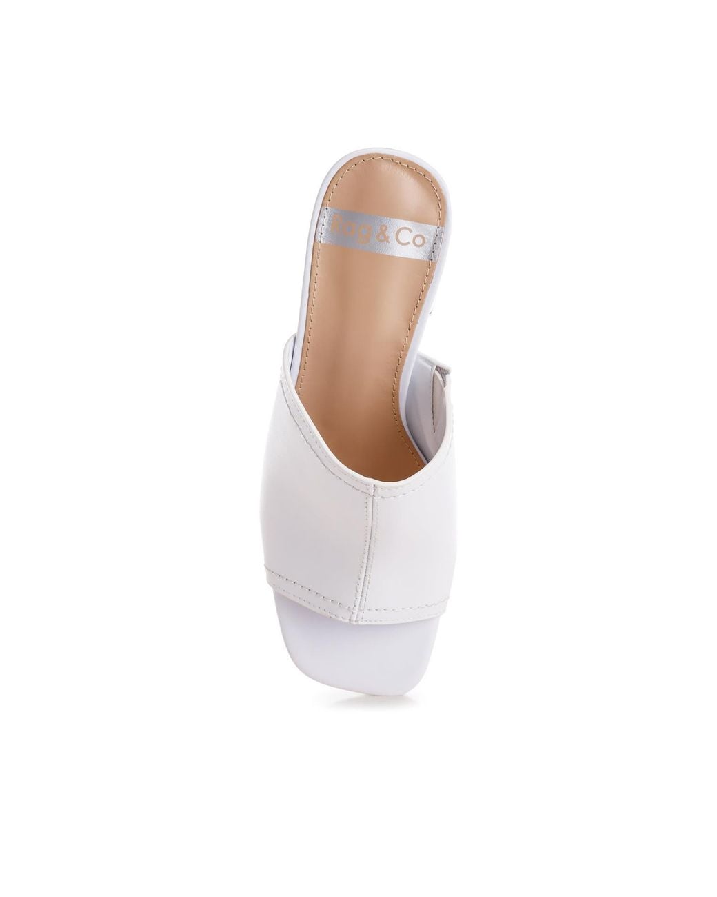 Rag & Co White Wuling Slip-On Soft Leather Heels
