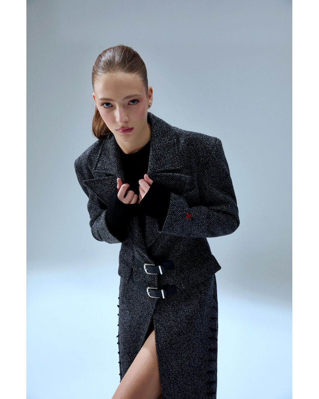 Pcfg Black Your Itch Cashmere Blend Long Overcoat