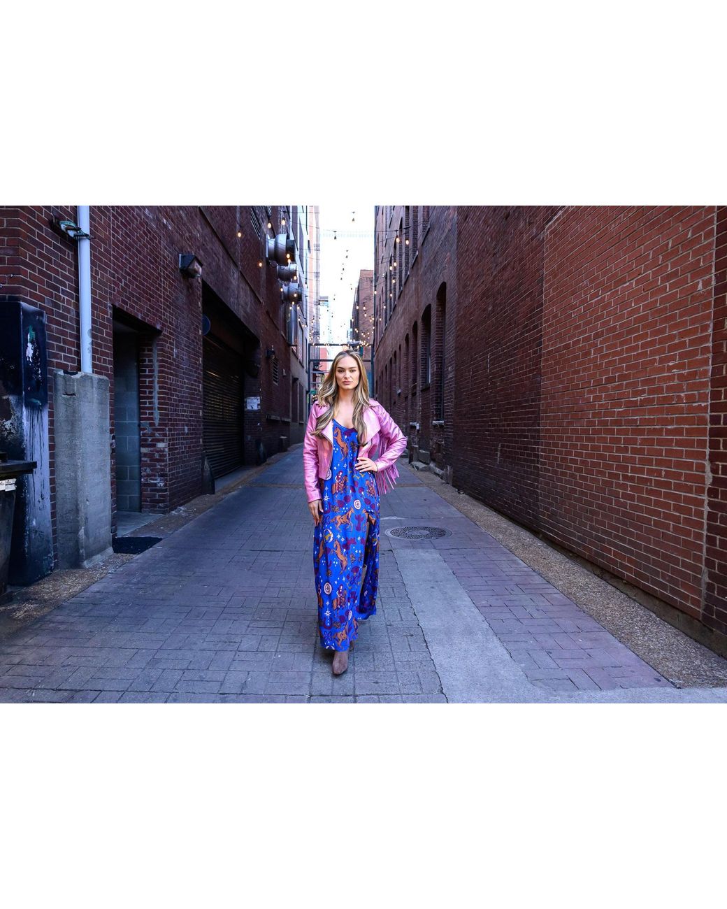 Any Old Iron Blue Easy Rider Star Viscose Dress