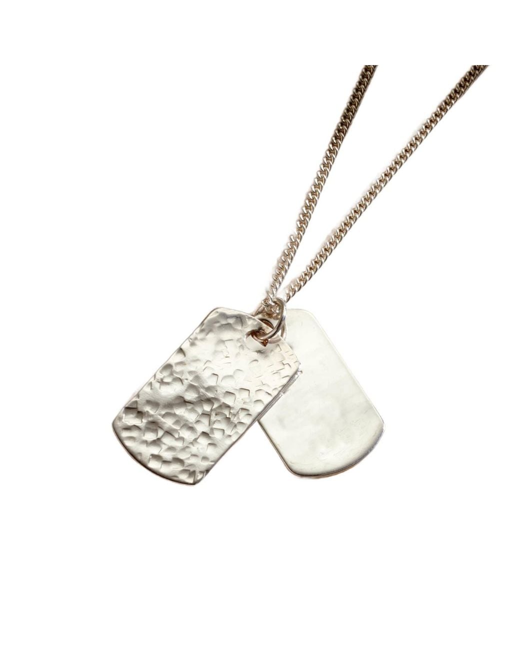 Posh Totty Designs White Sterling Double Dog Tag Necklace for men