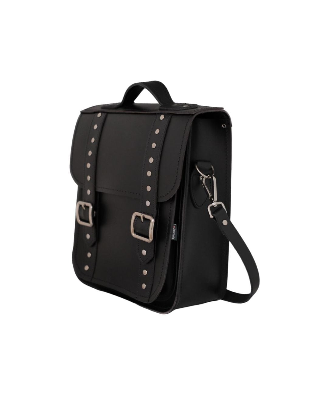 Zatchels Black Handmade Leather City Backpack